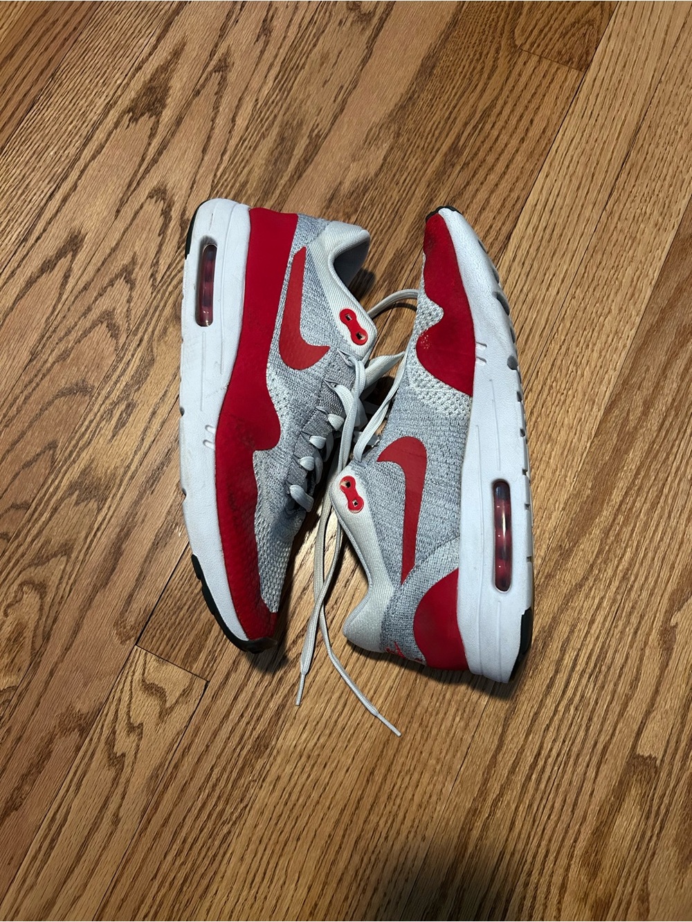 Nike University Red and Sport Gray Ultra-Flyknit 1 Air-Max Shoes